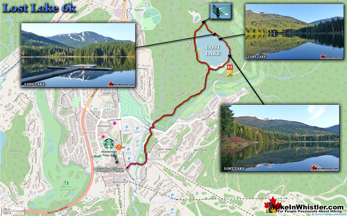 Lost Lake Run in Whistler Map
