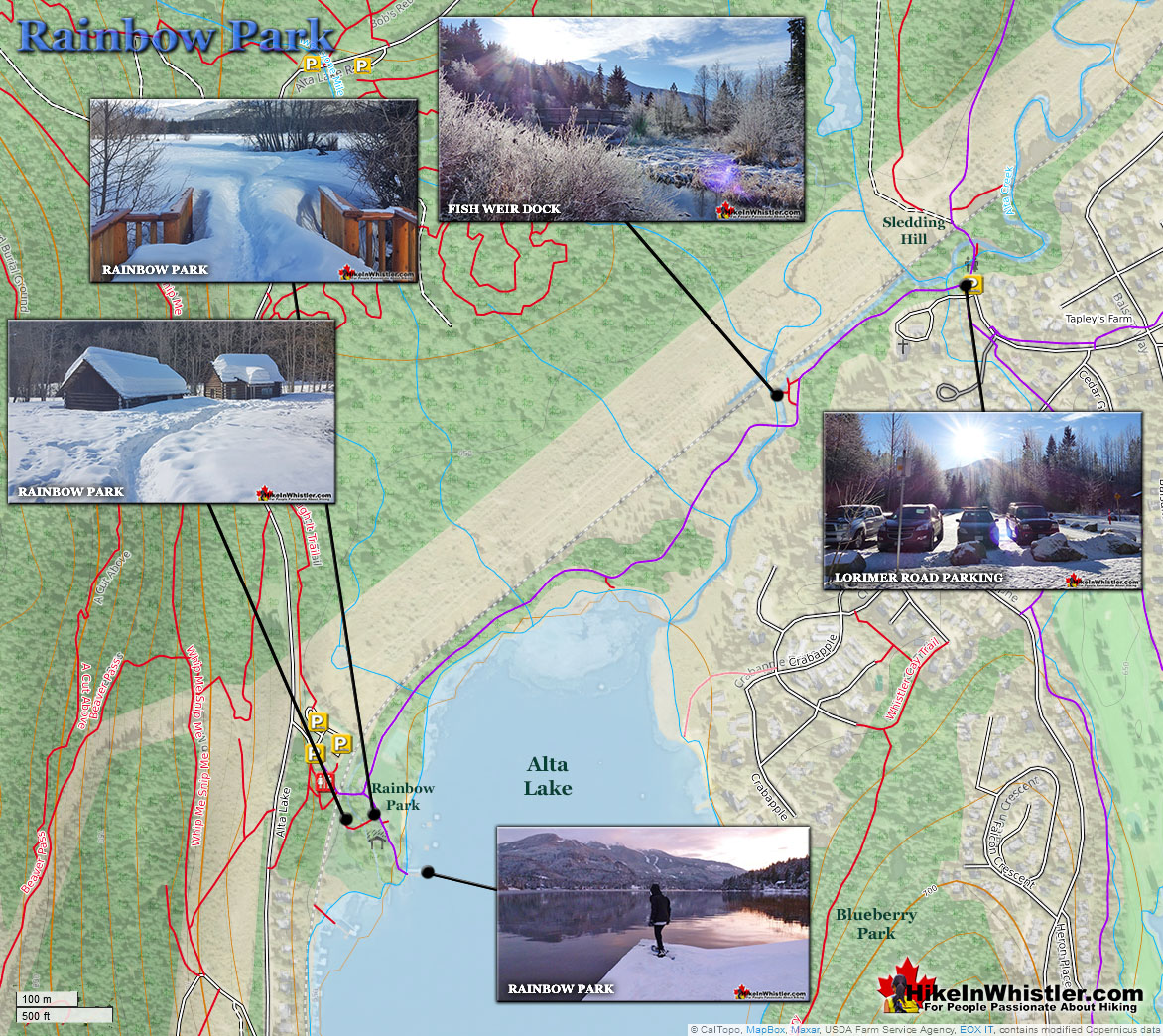 Rainbow Park Snowshoe Map v4