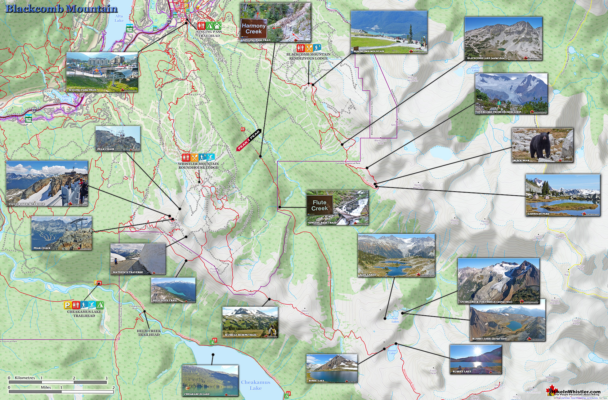 Whistler Blackcomb Mountain Map Blackcomb Mountain Hiking Maps