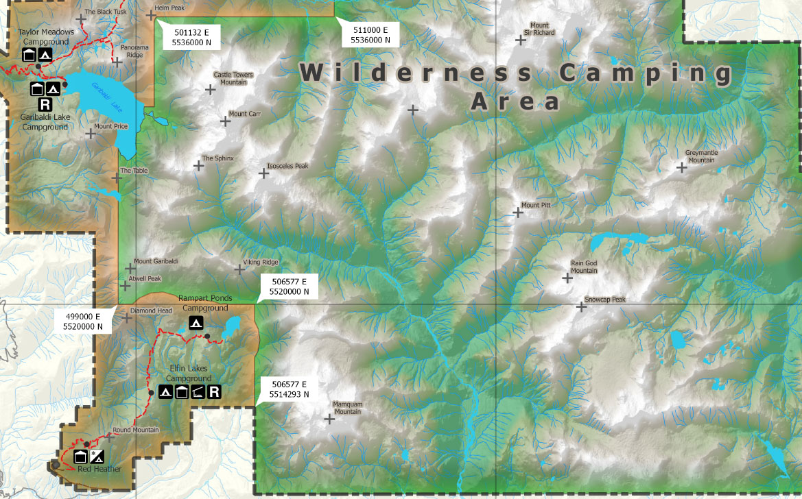 Garibaldi Park Wilderness Camping Map