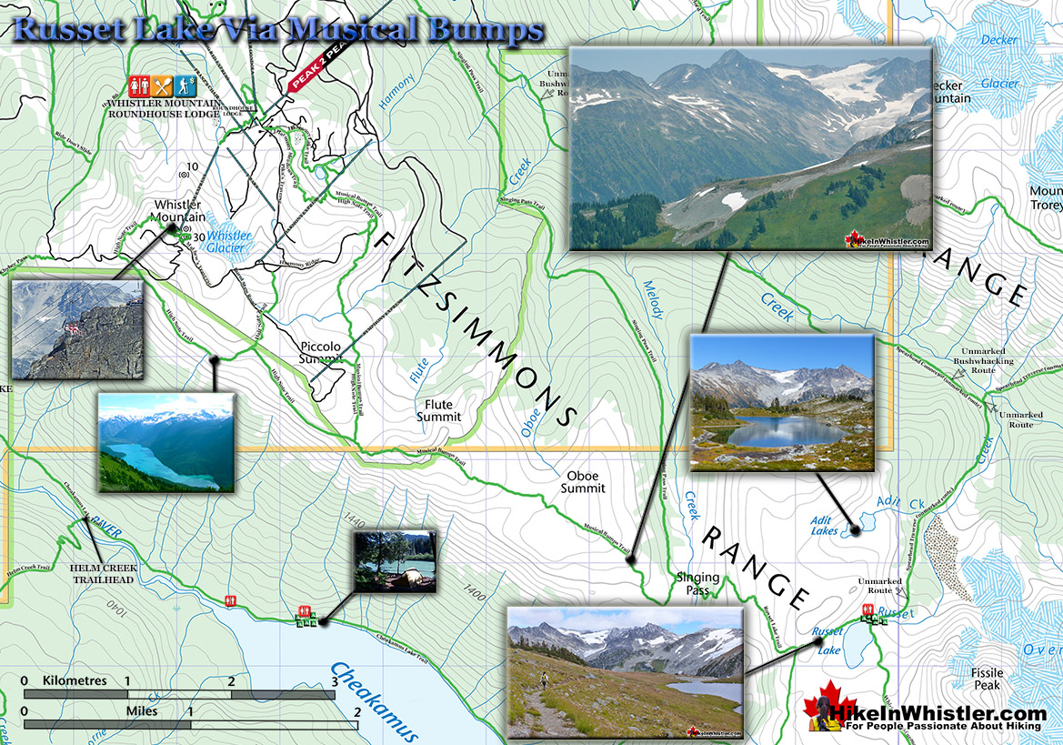 Russet Lake Musical Bumps Map Russet Lake Musical Bumps Map