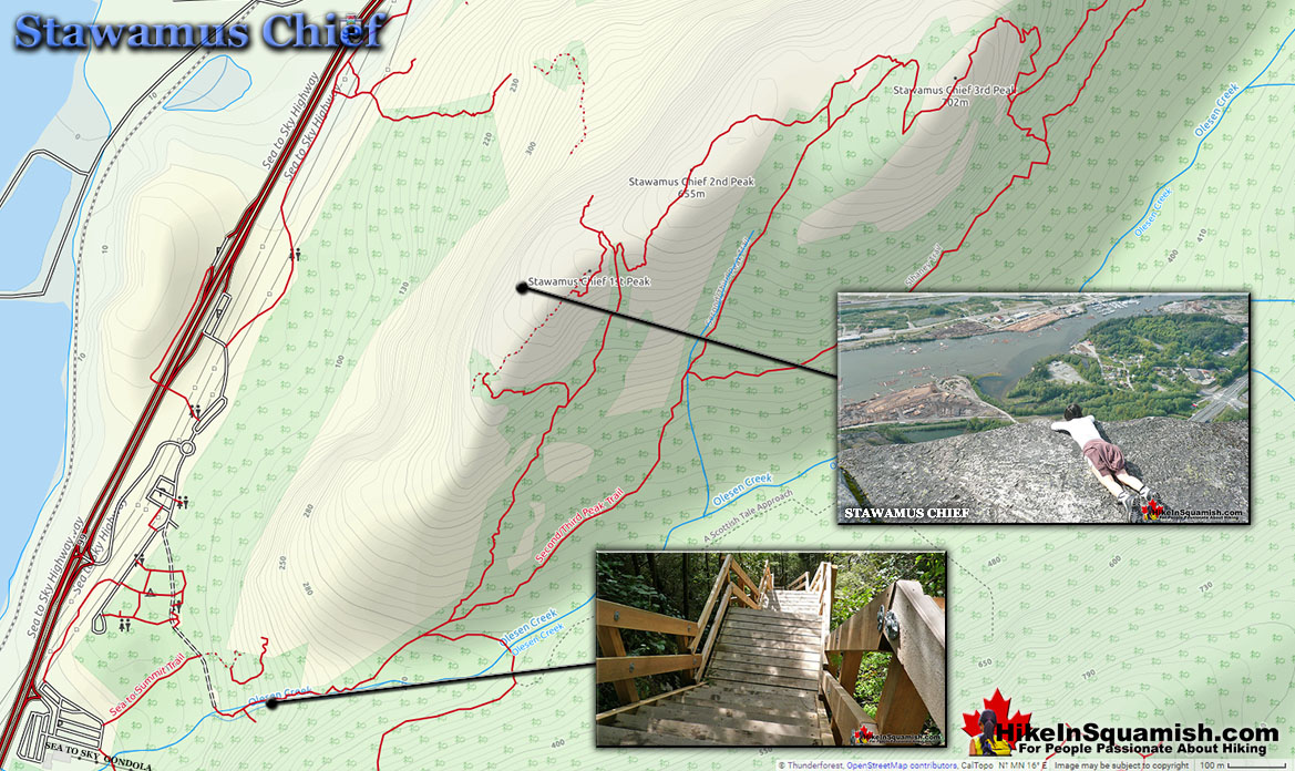 Stawamus Chief Hiking Map Stawamus Chief Hiking Map