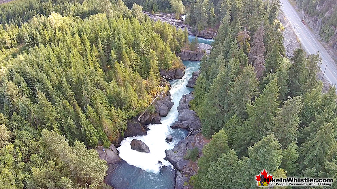 Train Wreck Falls Aerial View Hike in Whistler